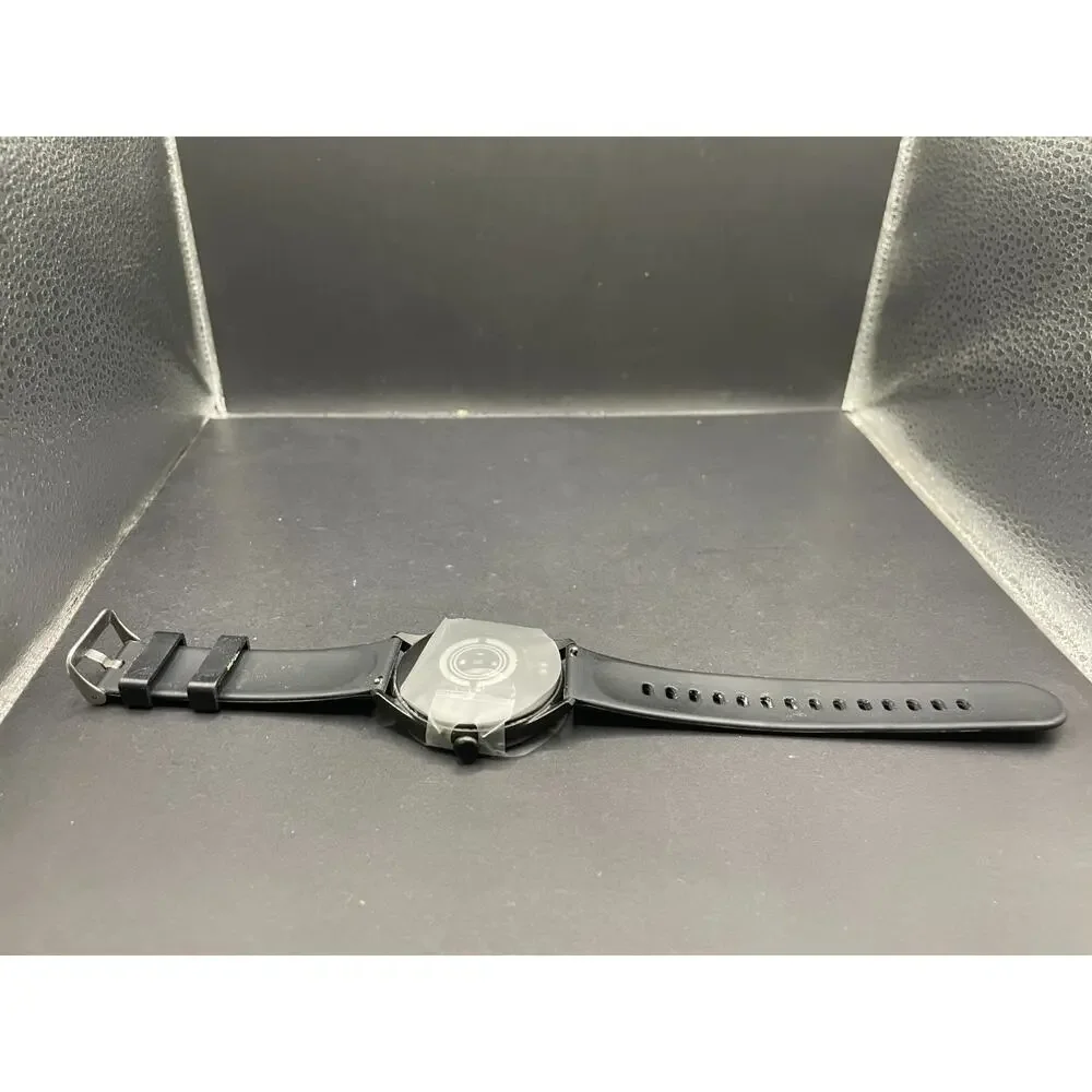Black Smartwatch Fitness Activity Tracker Round Dial New with Protective Film